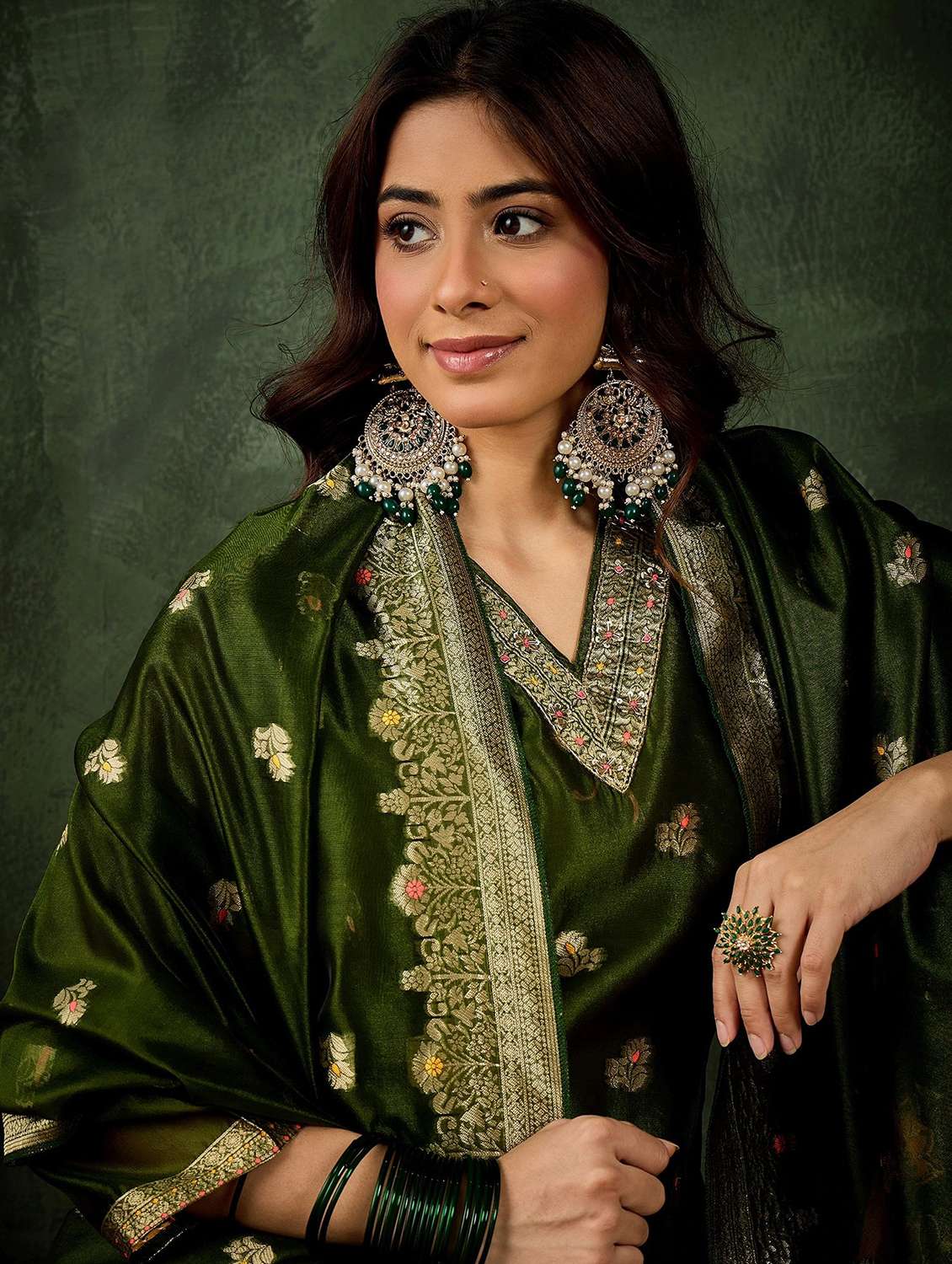 women self design three quarter sleeve kurta pant with dupatta set - 22322265 -  Standard Image - 4