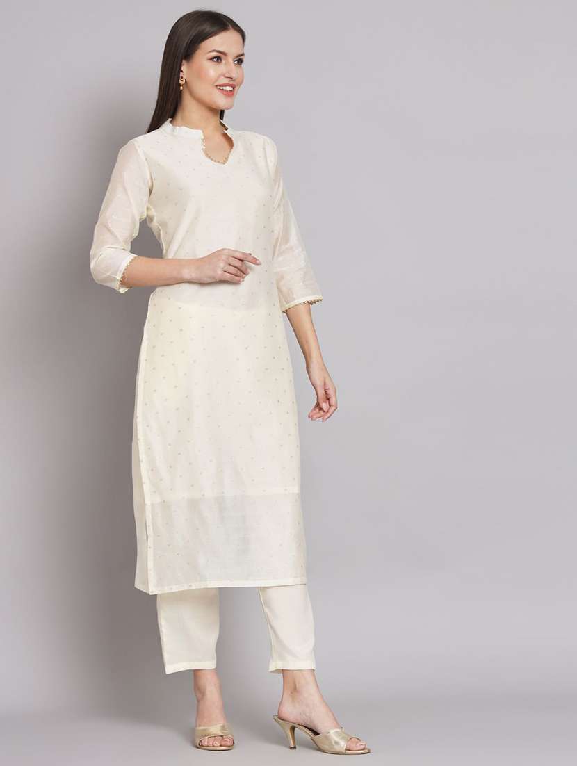 women self design three quarter sleeve kurta pant with dupatta set - 22322290 -  Standard Image - 1