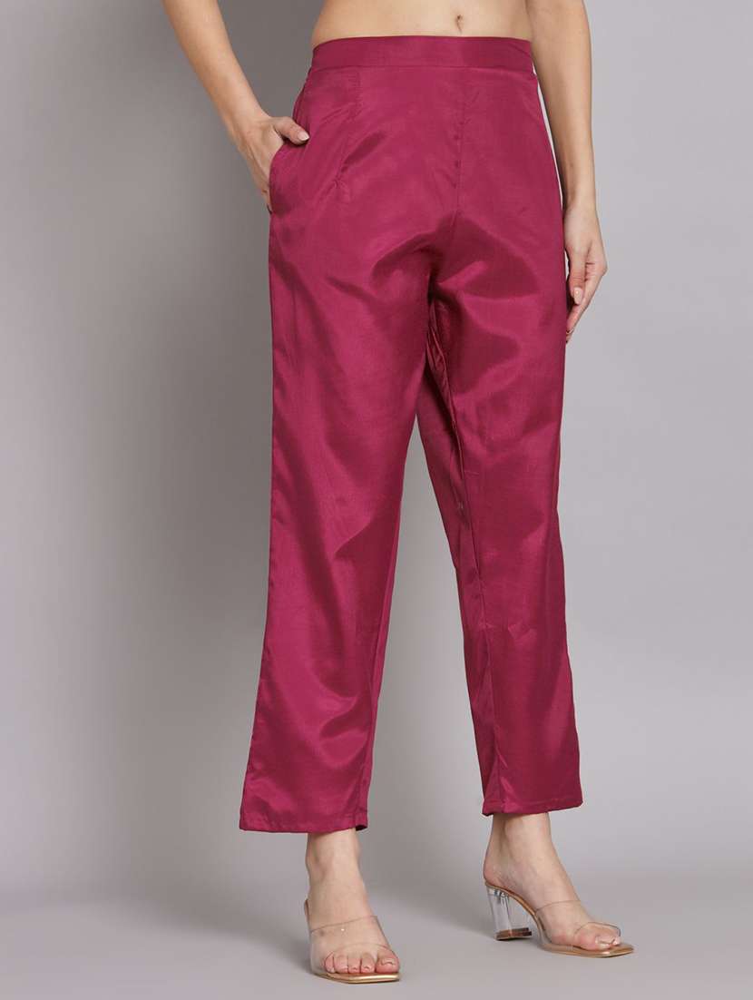 women solid with work round neck kurta pant with dupatta set  - 22322316 -  Standard Image - 4