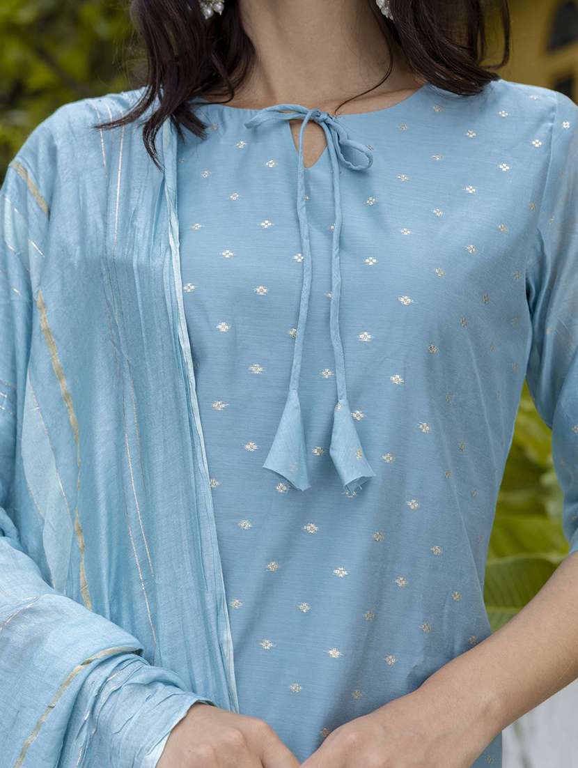 women self design three quarter sleeve kurta pant with dupatta set - 22322365 -  Standard Image - 4