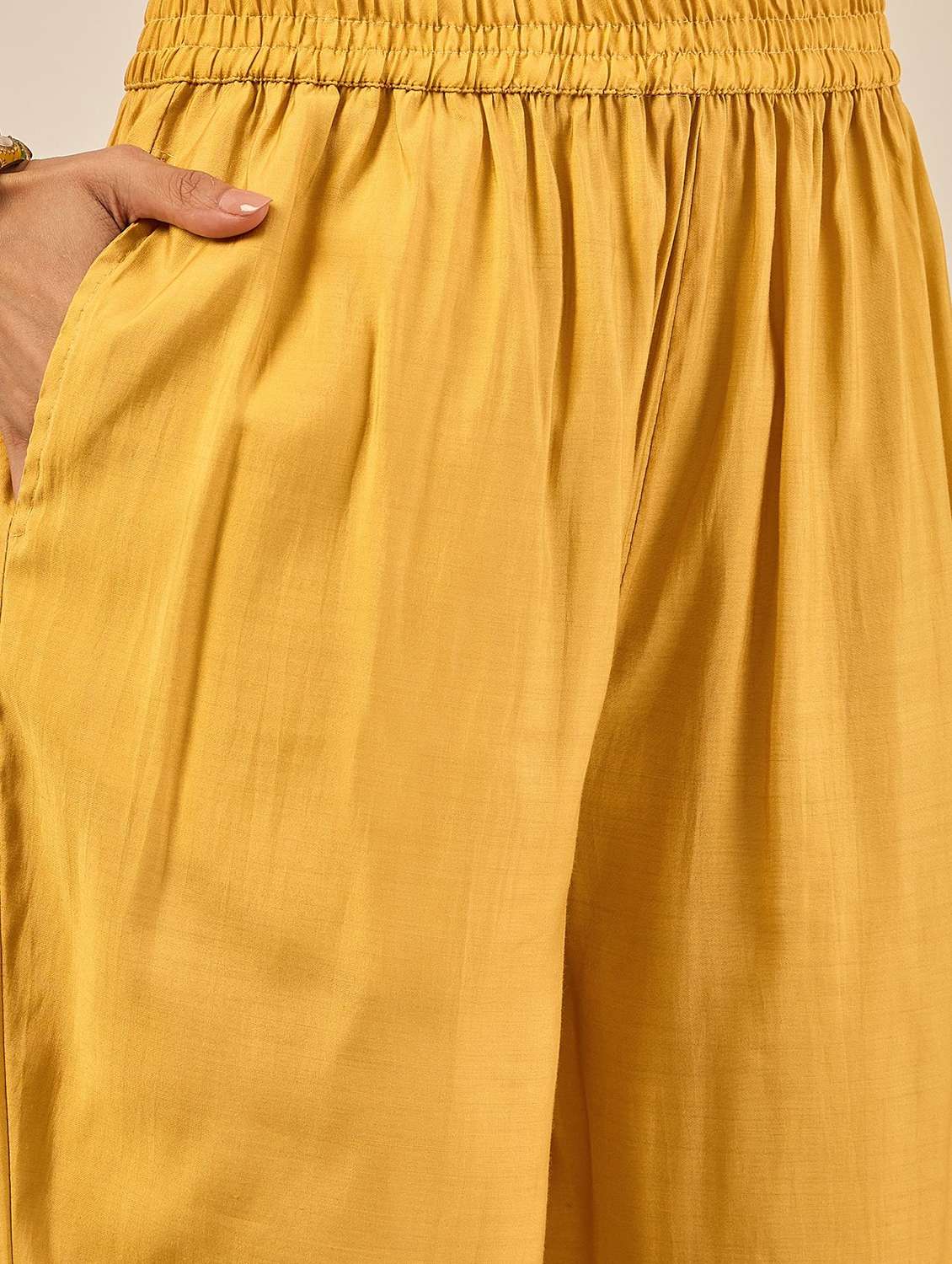 women solid with work three quarter sleeve kurta pant with dupatta set - 22322418 -  Standard Image - 4