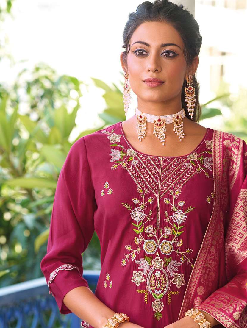 Pink Silk Blend Kurta Pant Set - 22322504 -  Standard Image - 1