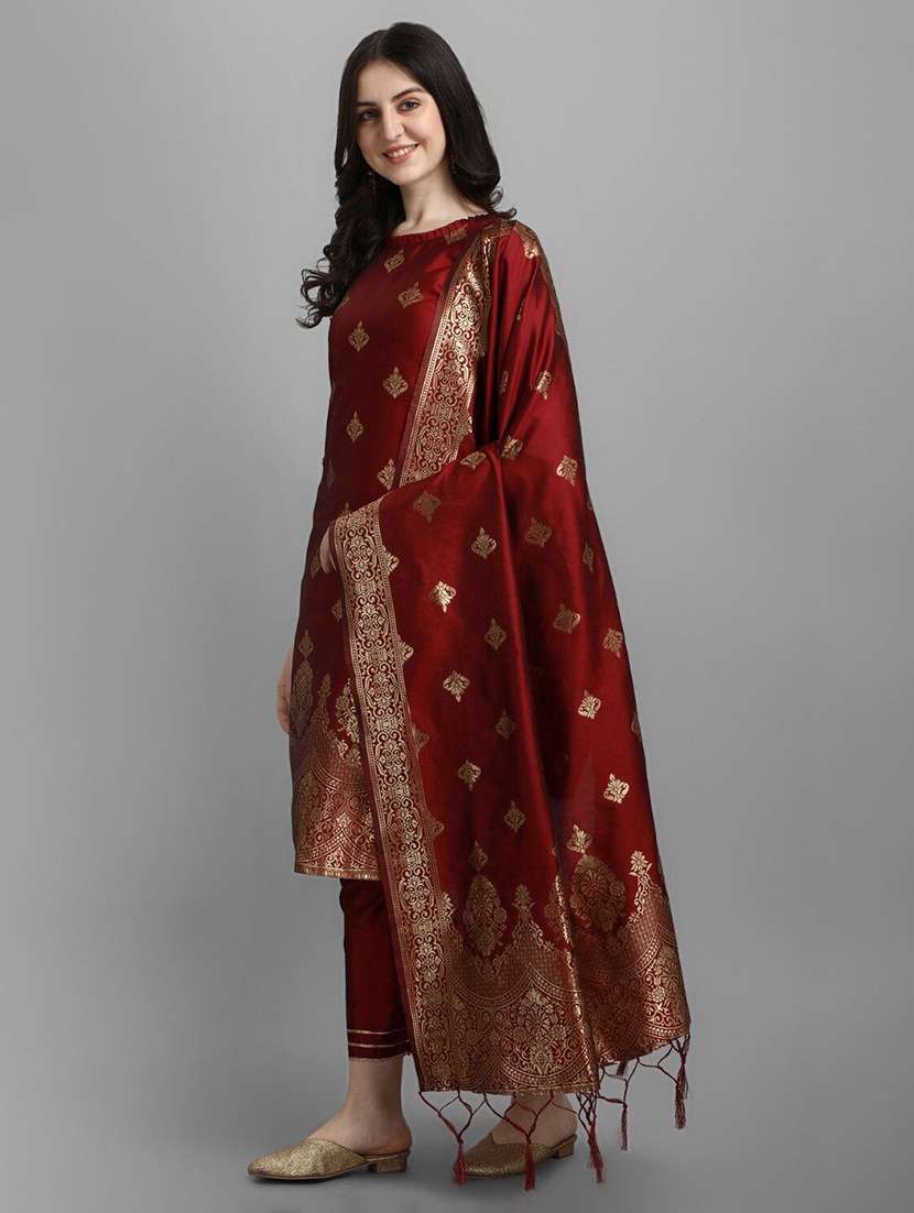 women self design three quarter sleeve kurta pant with dupatta set - 22322560 -  Standard Image - 1