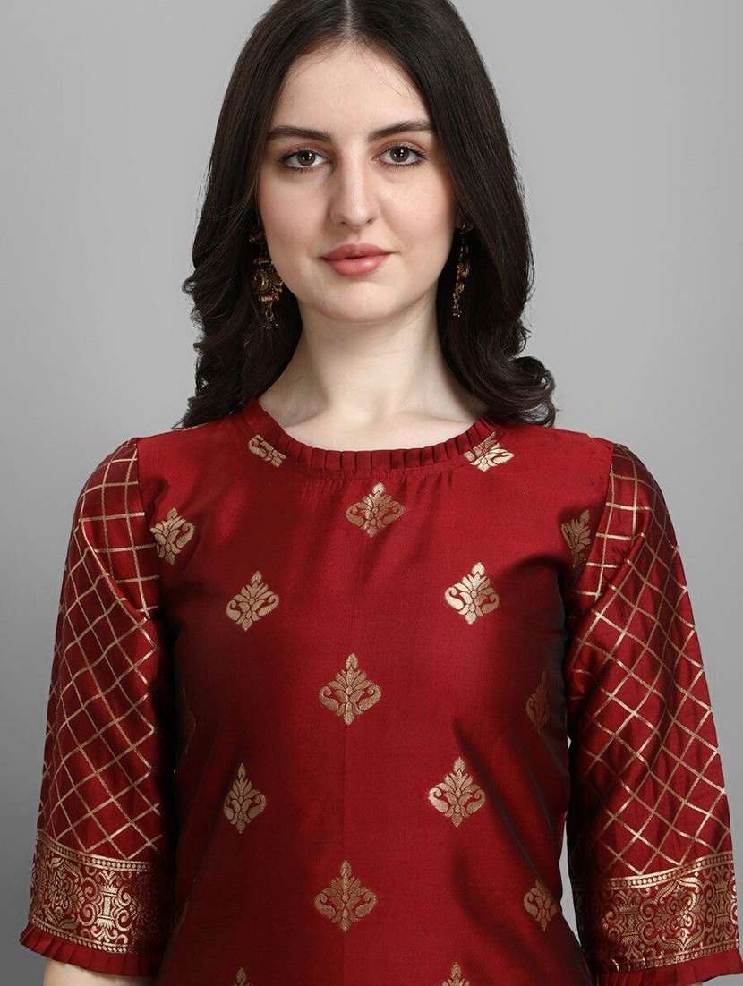 women self design three quarter sleeve kurta pant with dupatta set - 22322560 -  Standard Image - 4