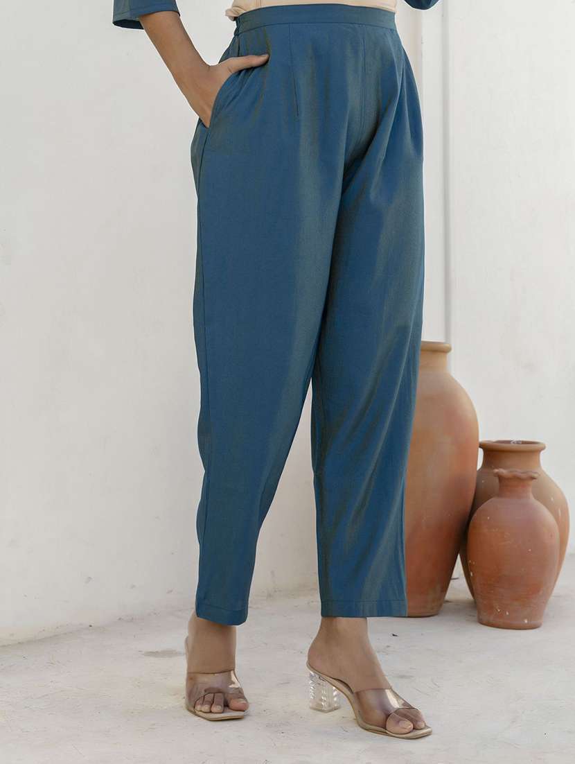 women solid three quarter sleeve kurta pant with dupatta set - 22322567 -  Standard Image - 4