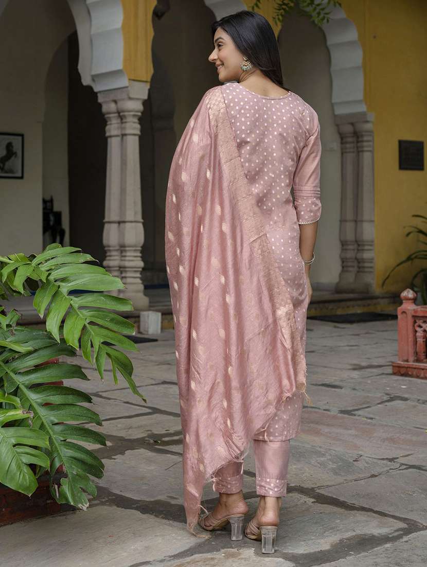 women self design three quarter sleeve kurta pant with dupatta set - 22322587 -  Standard Image - 1