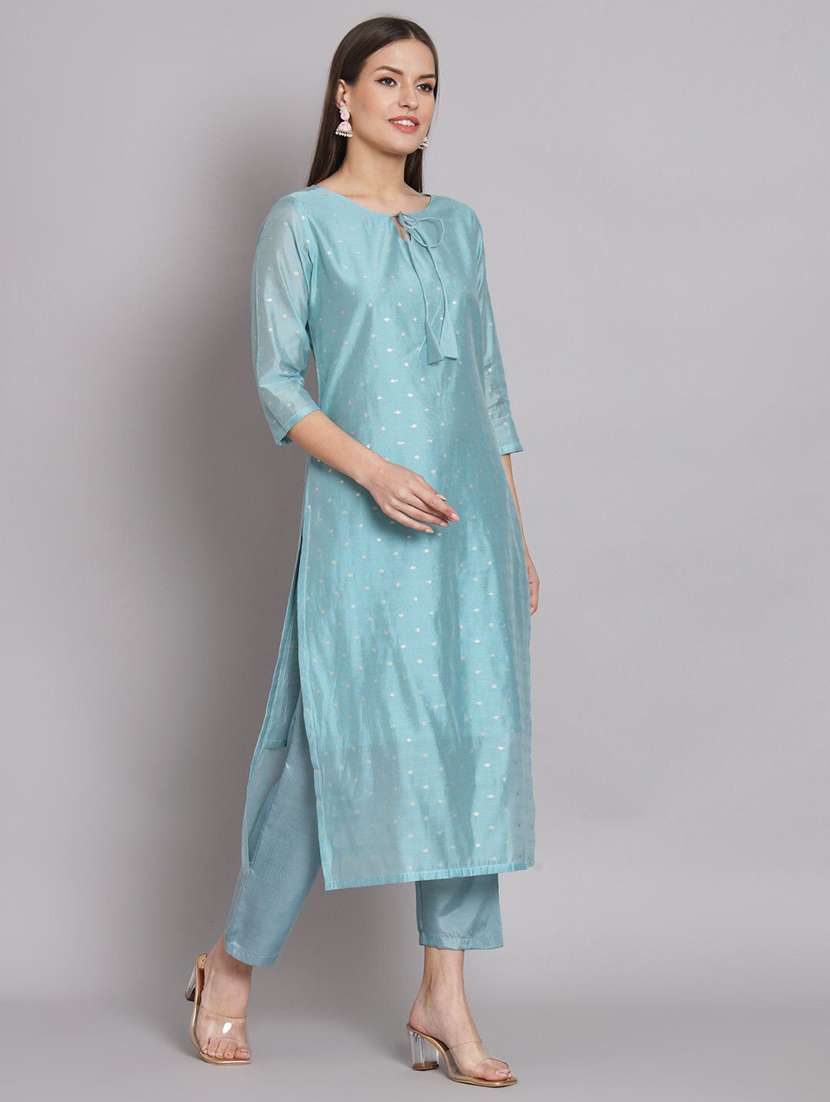women self design three quarter sleeve kurta pant with dupatta set - 22322611 -  Standard Image - 1