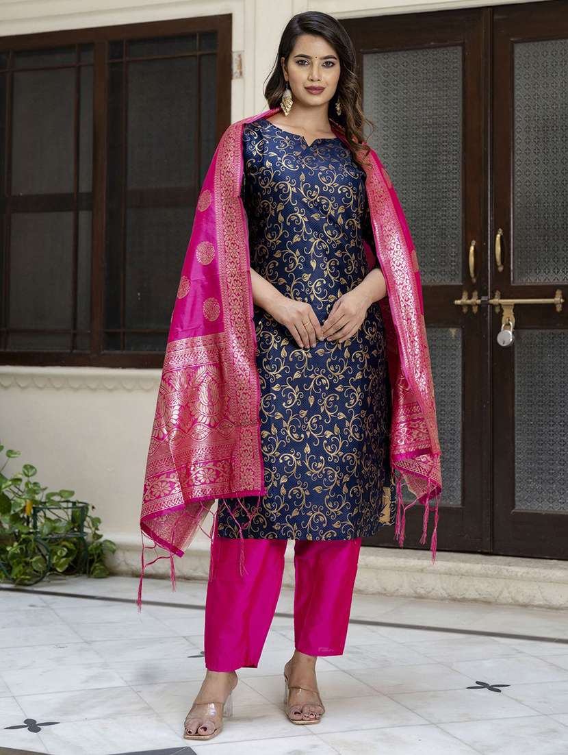 women self design three quarter sleeve kurta pant with dupatta set - 22322628 -  Standard Image - 1