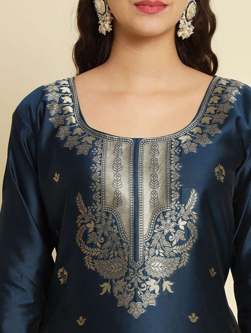 Women Self Design Three Quarter Sleeve Kurta Pant With Dupatta Set - 22322674 -  Standard Image - 4