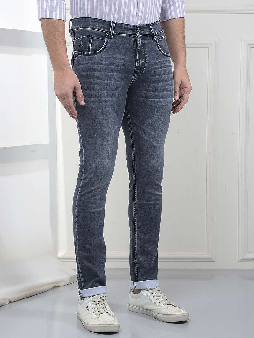 Men Washed Mid Rise Full Length Jeans - 22322933 -  Standard Image - 1
