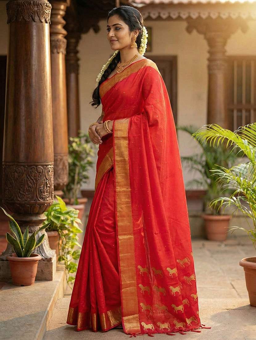 Women Self Design Bordered Saree With Blouse - 22322944 -  Standard Image - 1