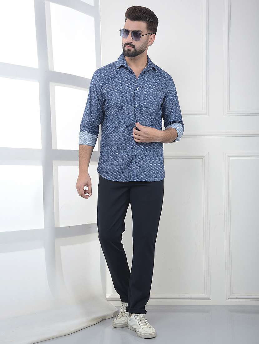 men printed long sleeve slim fit casual shirt - 22323009 -  Standard Image - 4