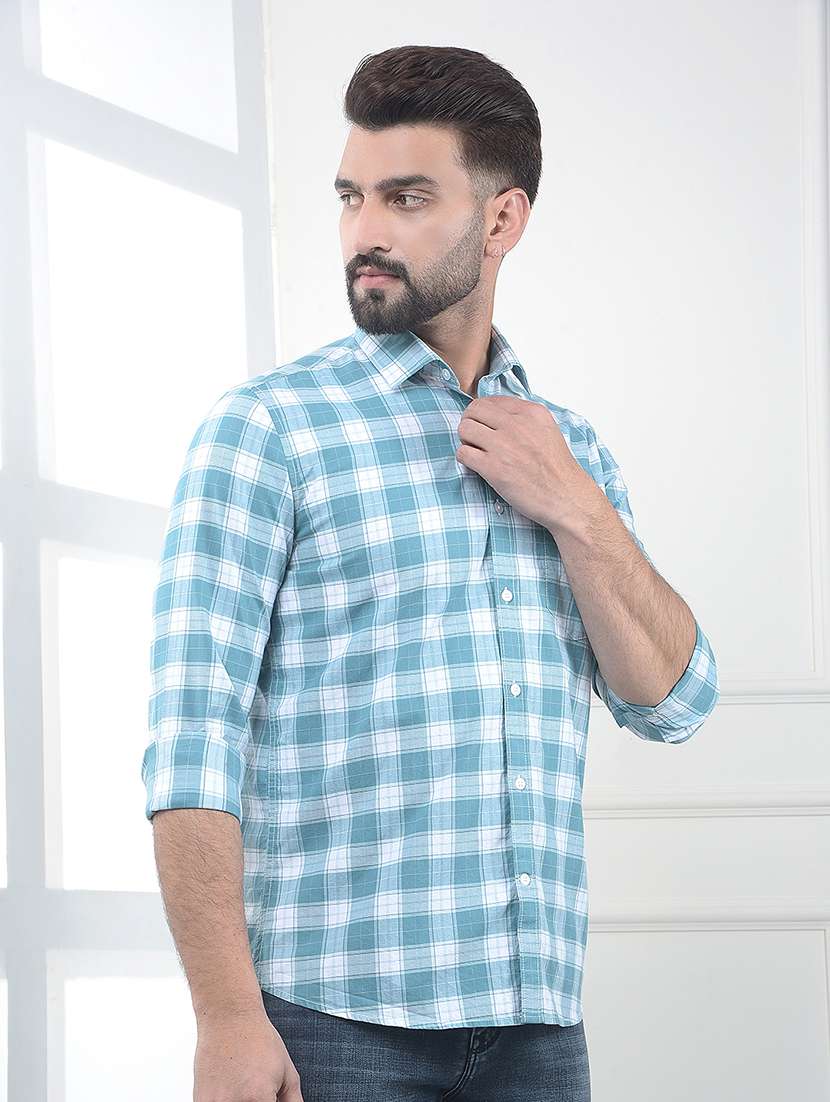 Men Checkered Long Sleeve Slim Fit Casual Shirt - 22323053 -  Standard Image - 1