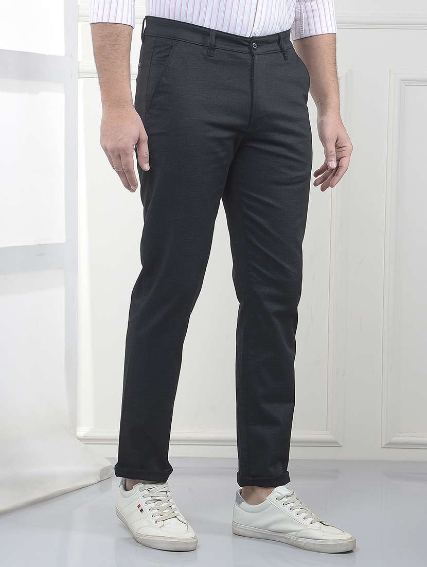 Men Solid Mid Rise Chinos Casual Trouser - 22323054 -  Standard Image - 1