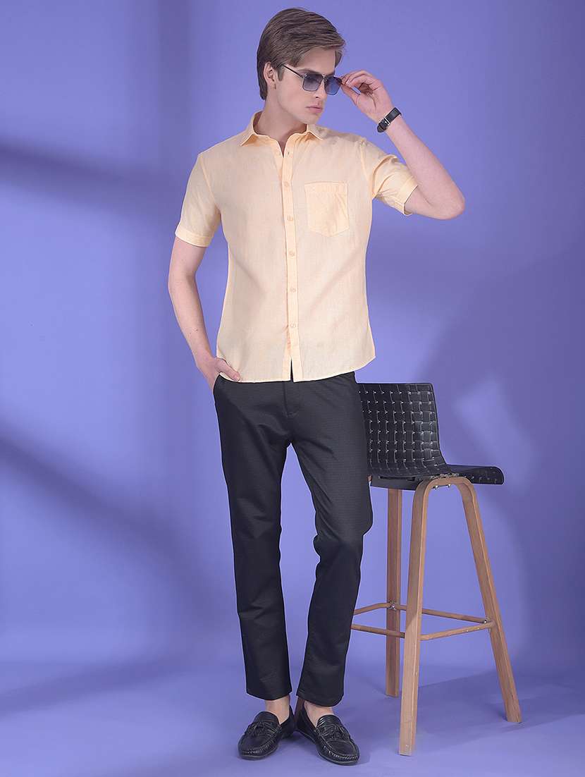 men solid mid rise chinos casual trouser - 22323084 -  Standard Image - 4