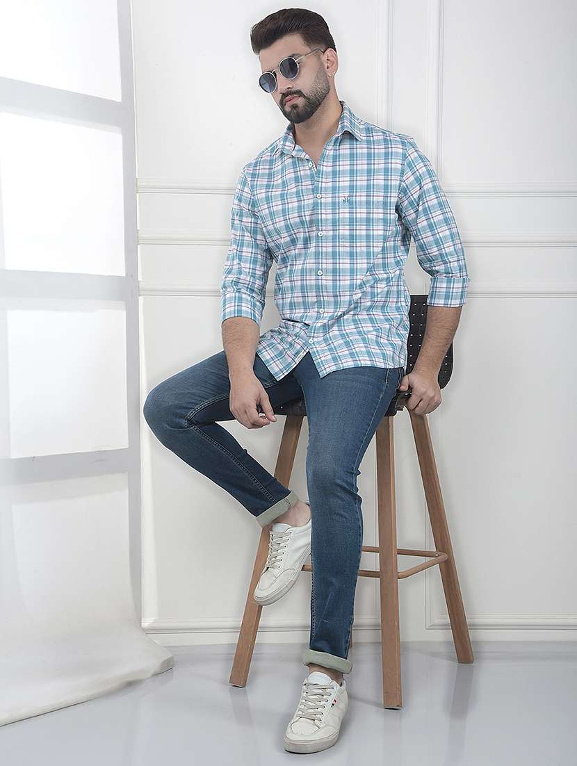 men checkered long sleeve slim fit casual shirt - 22323119 -  Standard Image - 4