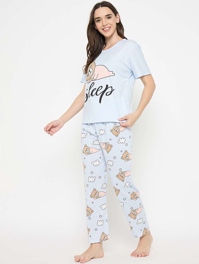Women Printed Nightwear Pyjama Set - 22323233 -  Standard Image - 1