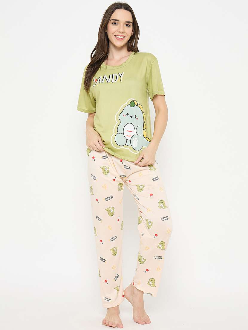Women Printed Nightwear Pyjama Set - 22323235 -  Standard Image - 1
