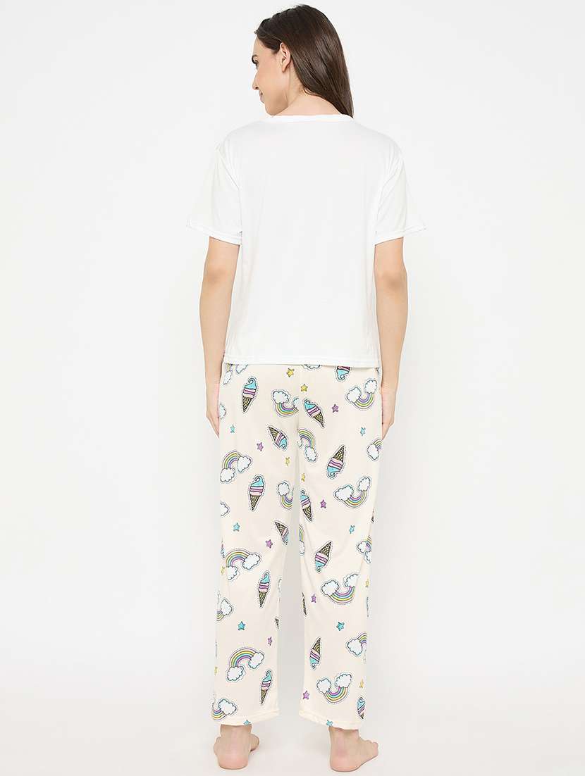 women printed nightwear pyjama set - 22323238 -  Standard Image - 4
