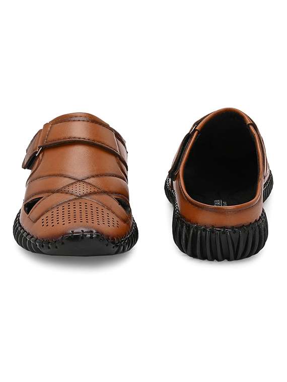 men tan slip on sandal - 22323239 -  Standard Image - 4