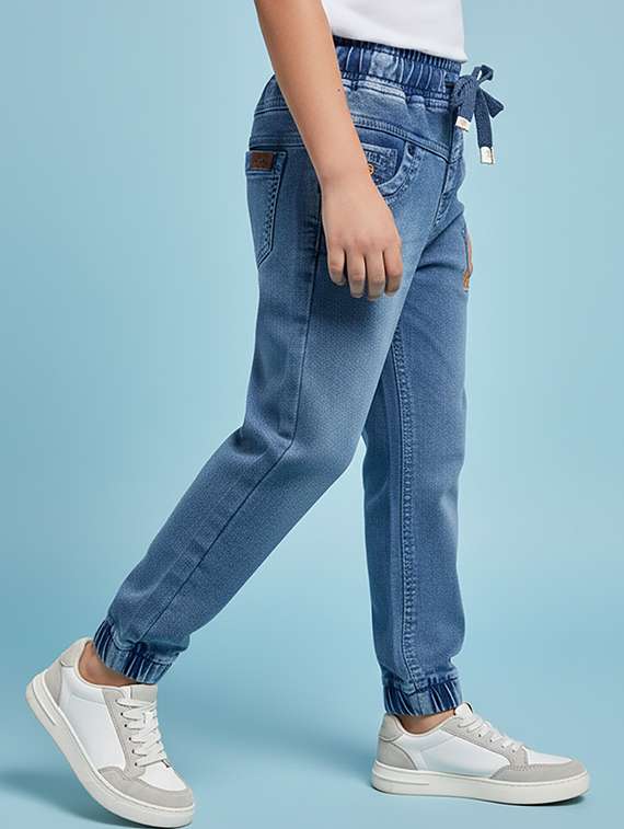 boys solid mid rise jogger - 22323245 -  Standard Image - 1