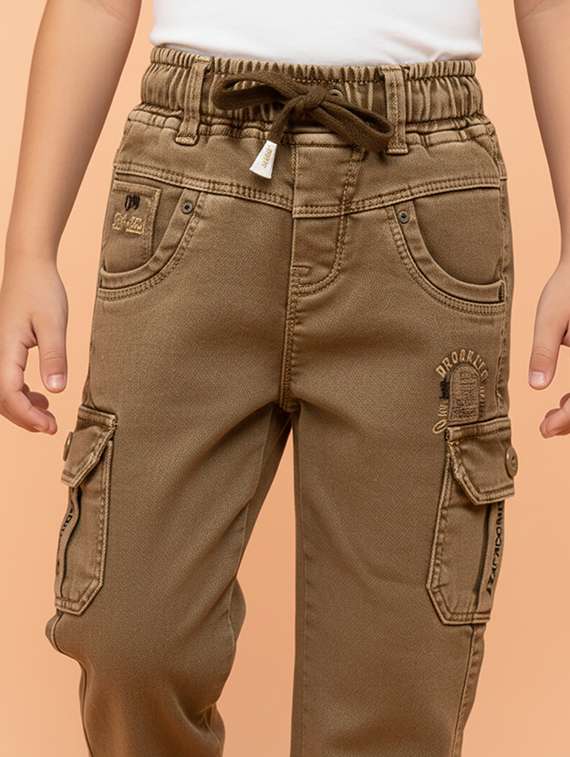 boys solid mid rise cargo - 22323248 -  Standard Image - 4