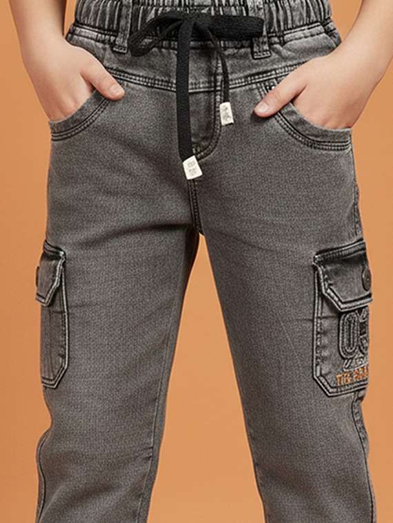 boys solid mid rise cargo - 22323249 -  Standard Image - 4