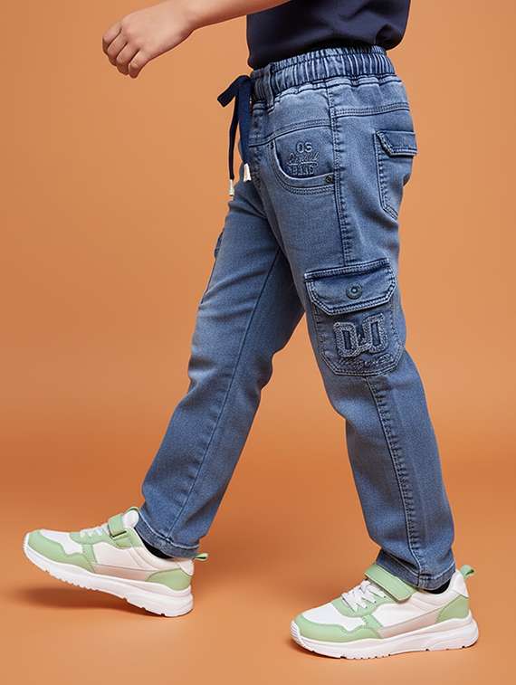 blue cotton blend plain jean - 22323251 -  Standard Image - 1