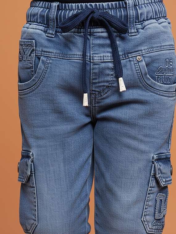 blue cotton blend plain jean - 22323251 -  Standard Image - 4