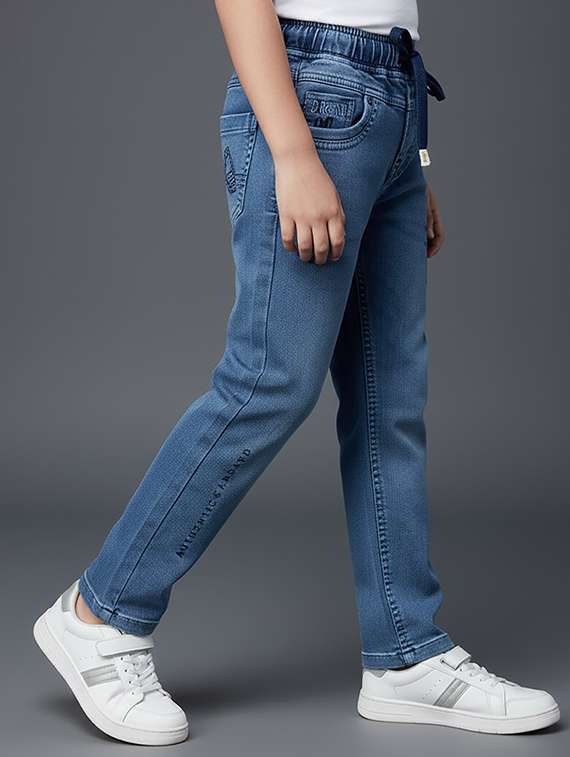 boys solid mid rise jeans - 22323266 -  Standard Image - 1