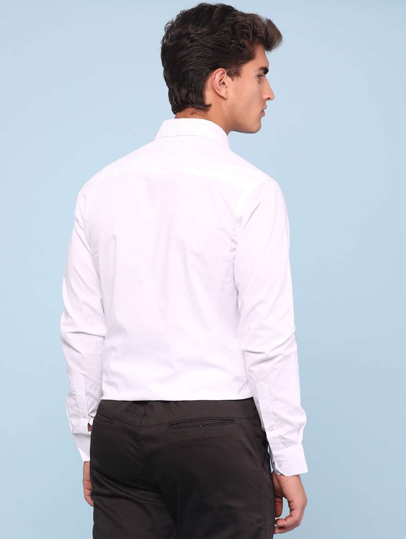 men solid long sleeve slim fit formal shirt - 22323353 -  Standard Image - 4