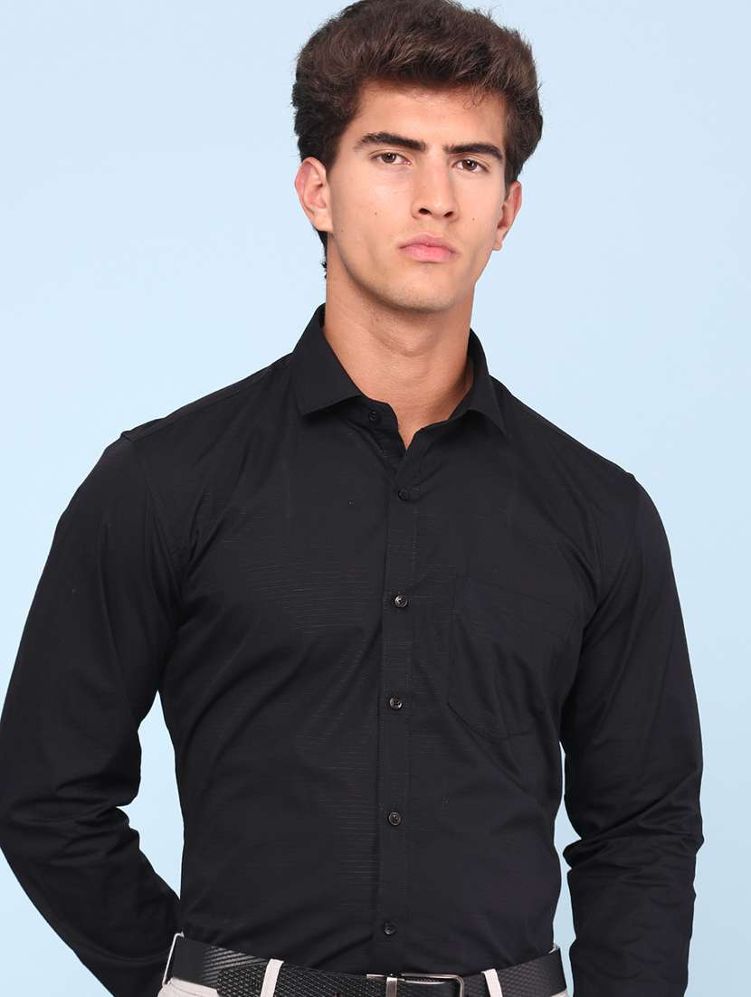 men self design long sleeves formal shirt