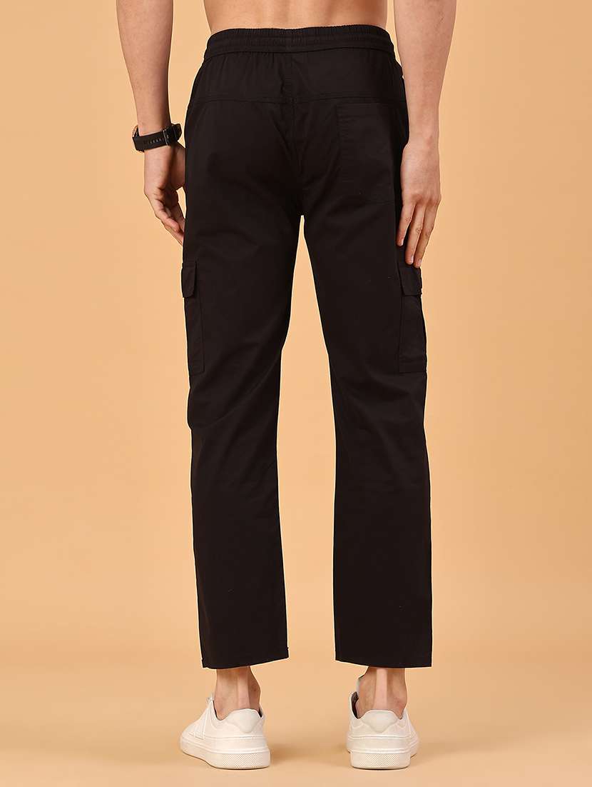 men solid mid rise regular fit cargo  - 22323368 -  Standard Image - 4