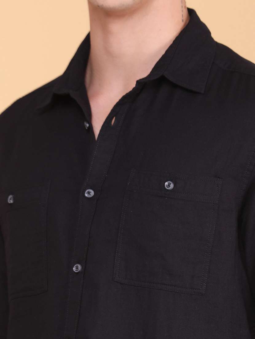 men solid long sleeve regular fit casual shirt - 22323399 -  Standard Image - 1
