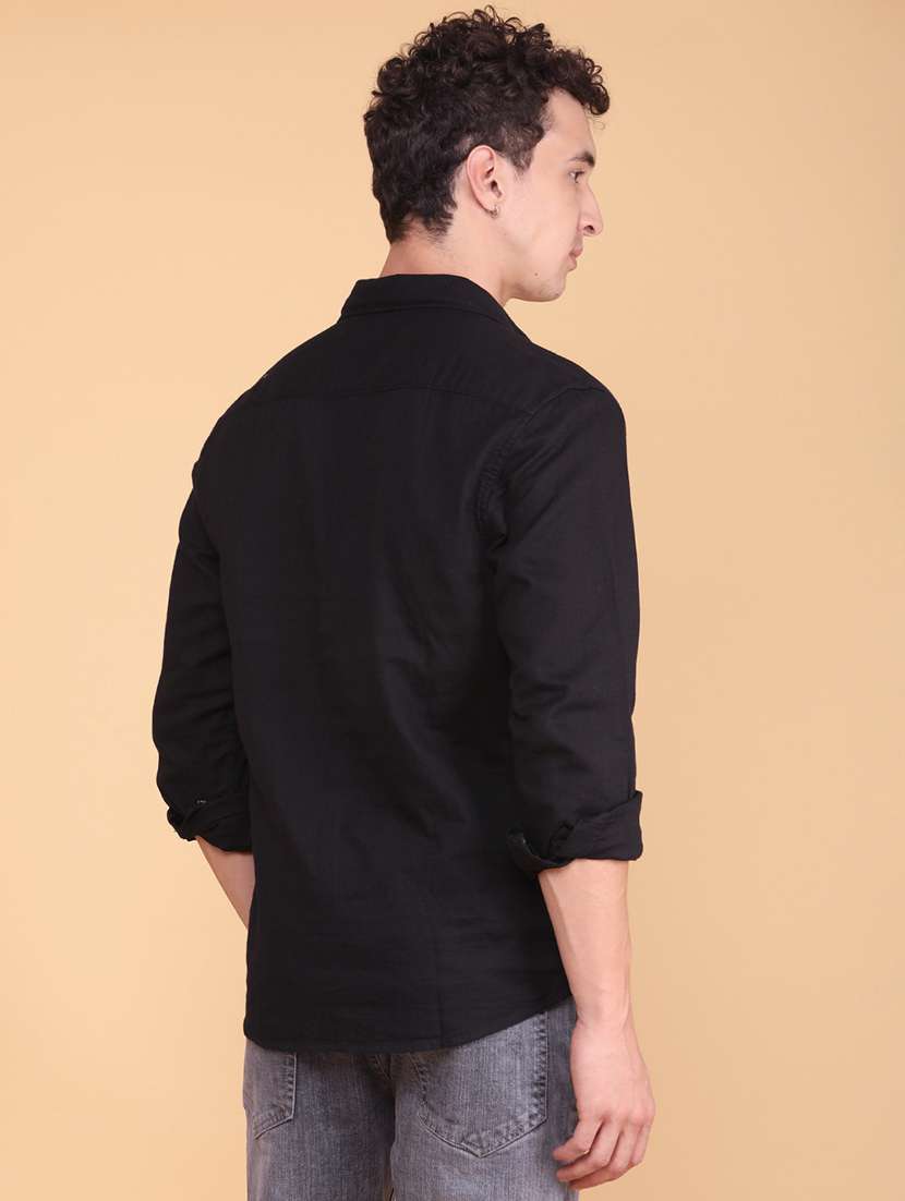 men solid long sleeve regular fit casual shirt - 22323399 -  Standard Image - 4