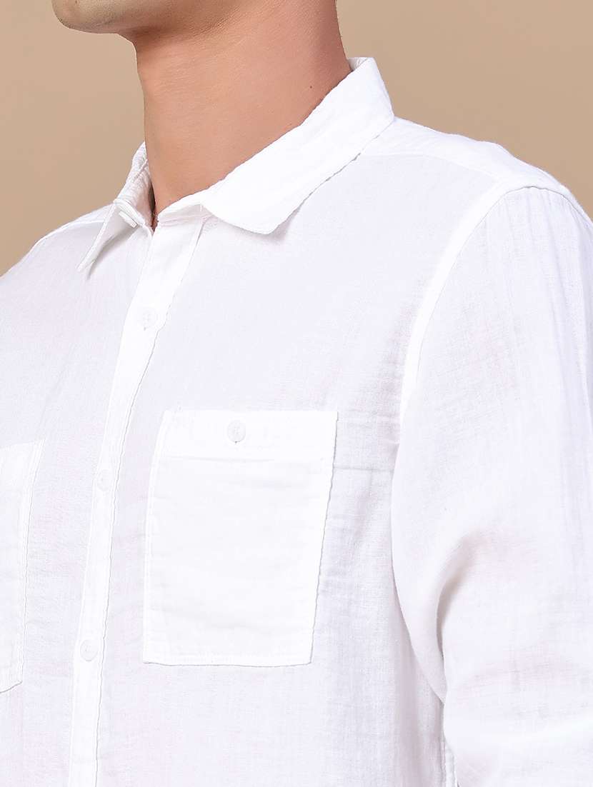 men solid long sleeve regular fit casual shirt - 22323400 -  Standard Image - 1
