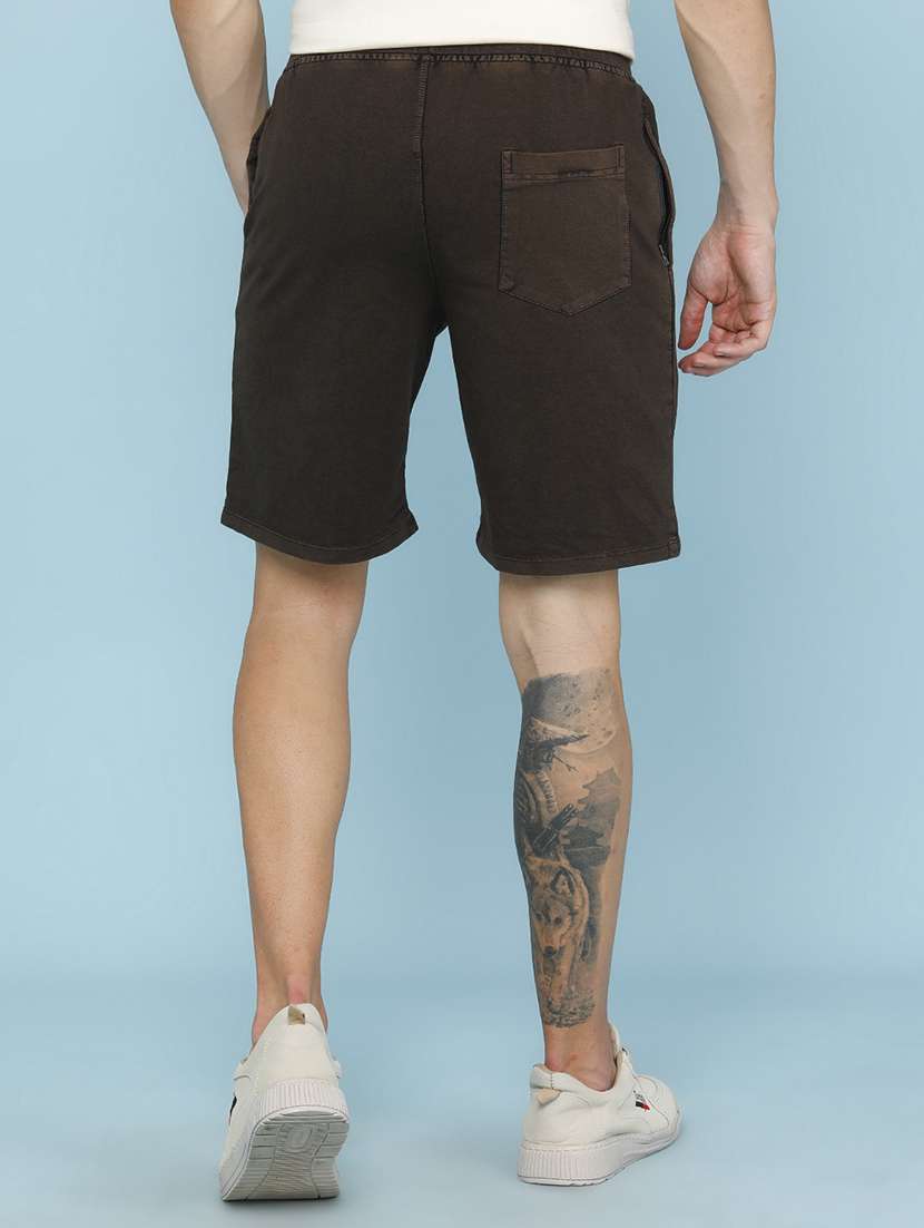 Men Solid Mid Rise Regular Fit Shorts - 22323582 -  Standard Image - 4