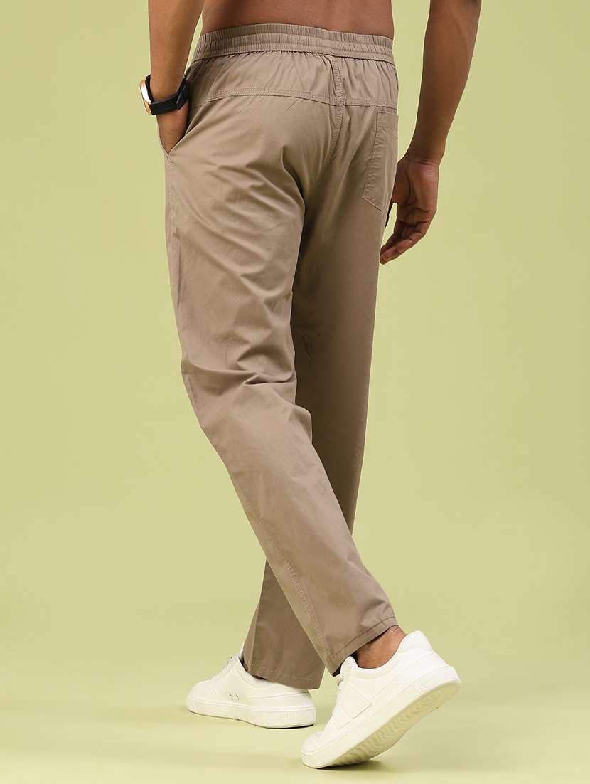 men solid mid rise full length track pant - 22323594 -  Standard Image - 4