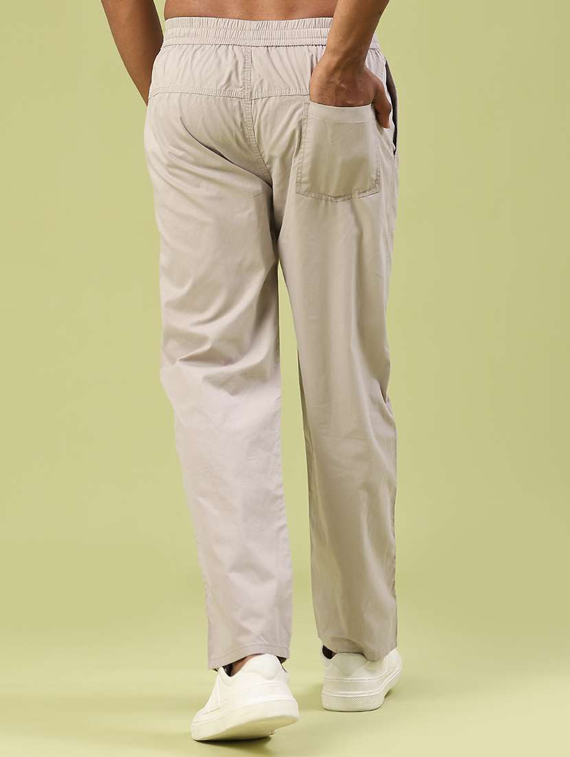 men solid mid rise full length track pant - 22323595 -  Standard Image - 4