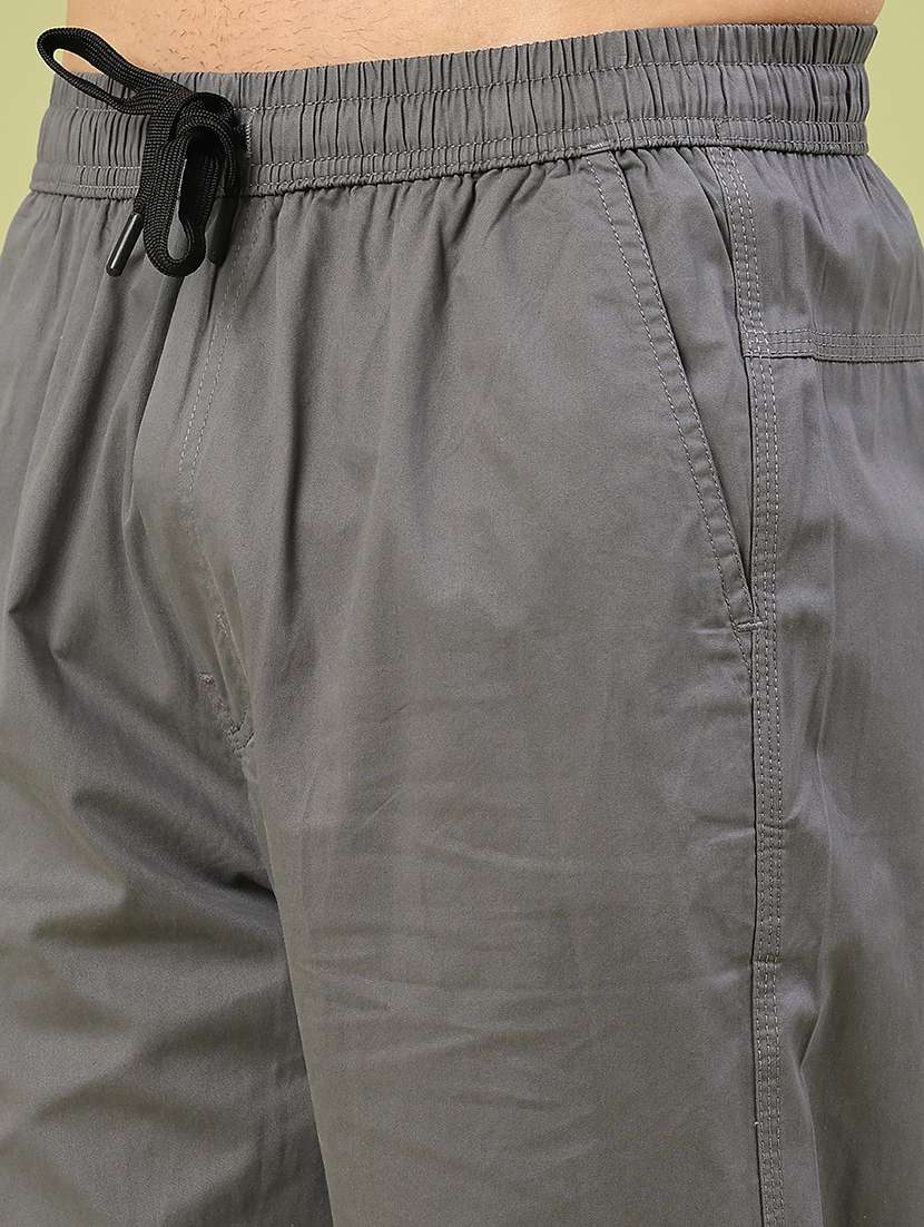 men solid mid rise full length track pant - 22323596 -  Standard Image - 1