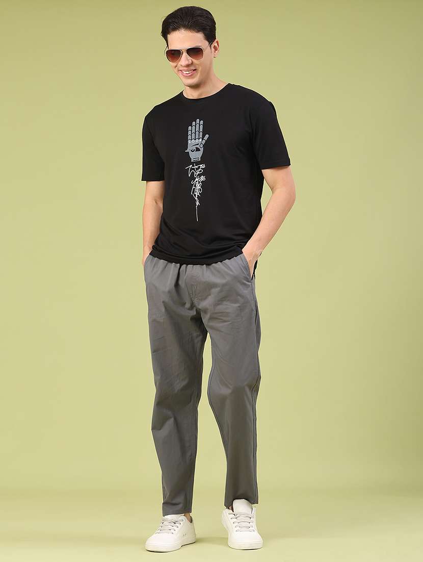 men solid mid rise full length track pant - 22323596 -  Standard Image - 4