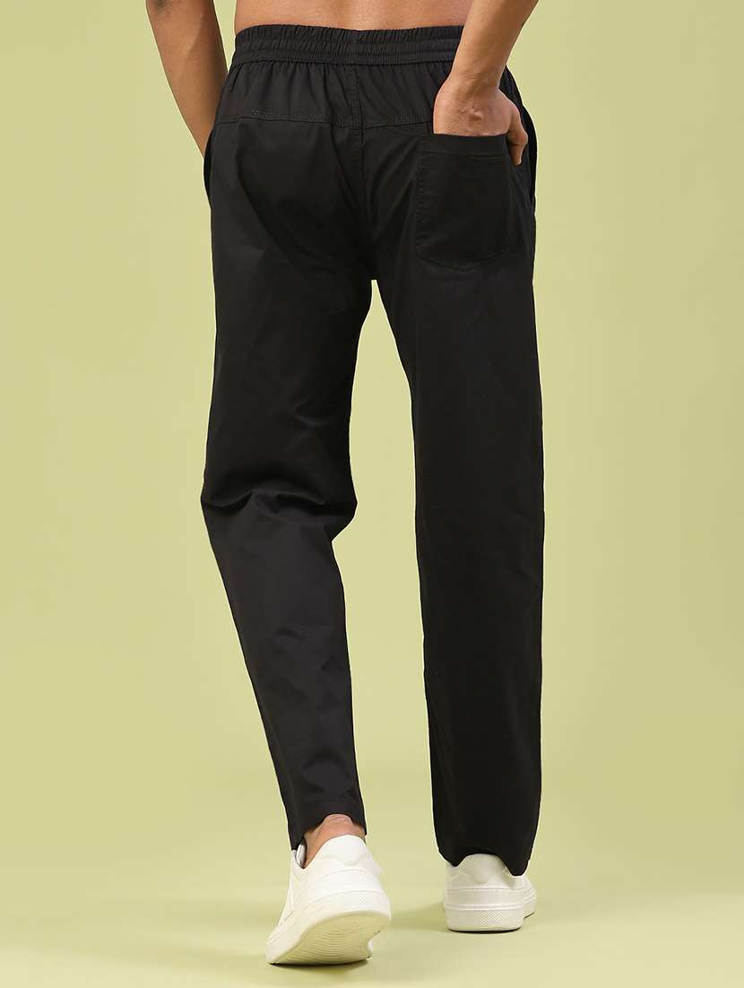 men solid mid rise full length track pant - 22323598 -  Standard Image - 4
