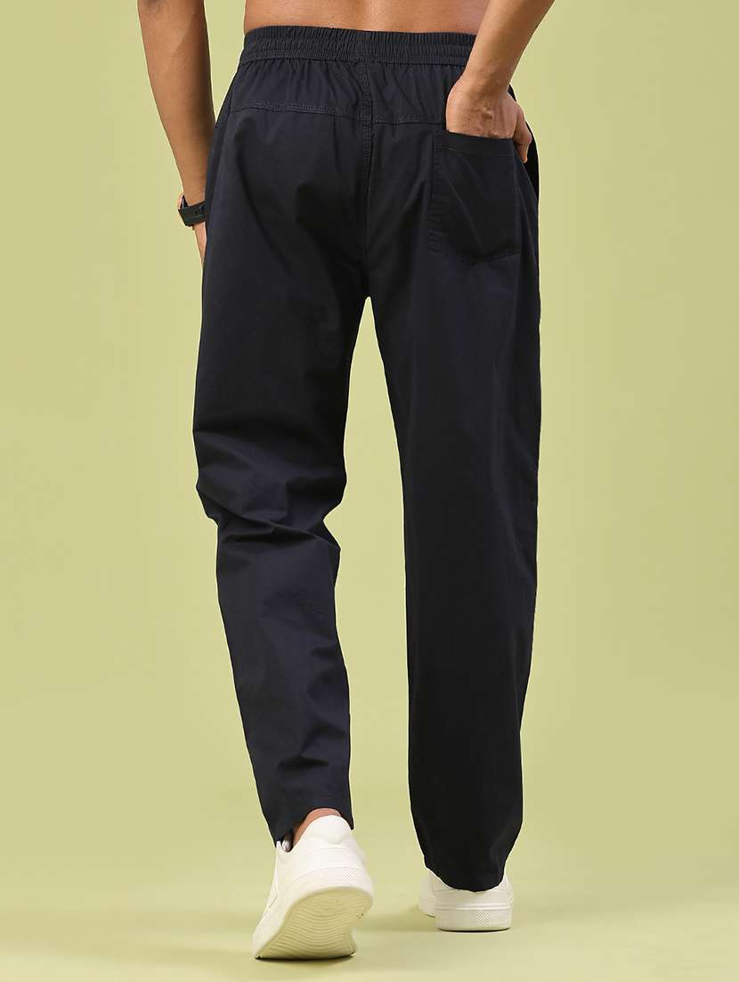 men solid mid rise full length track pant - 22323599 -  Standard Image - 4