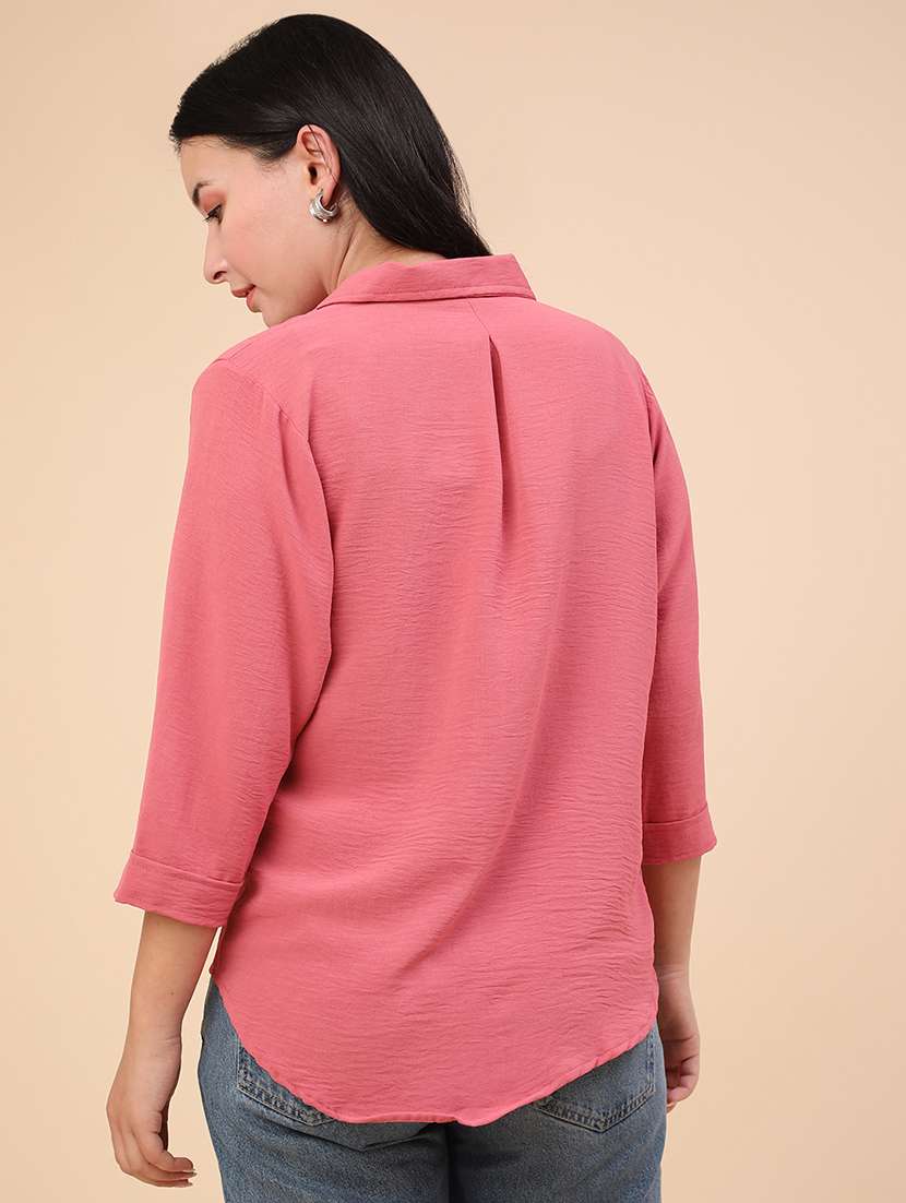 peach cotton regular shirt - 22323607 -  Standard Image - 4