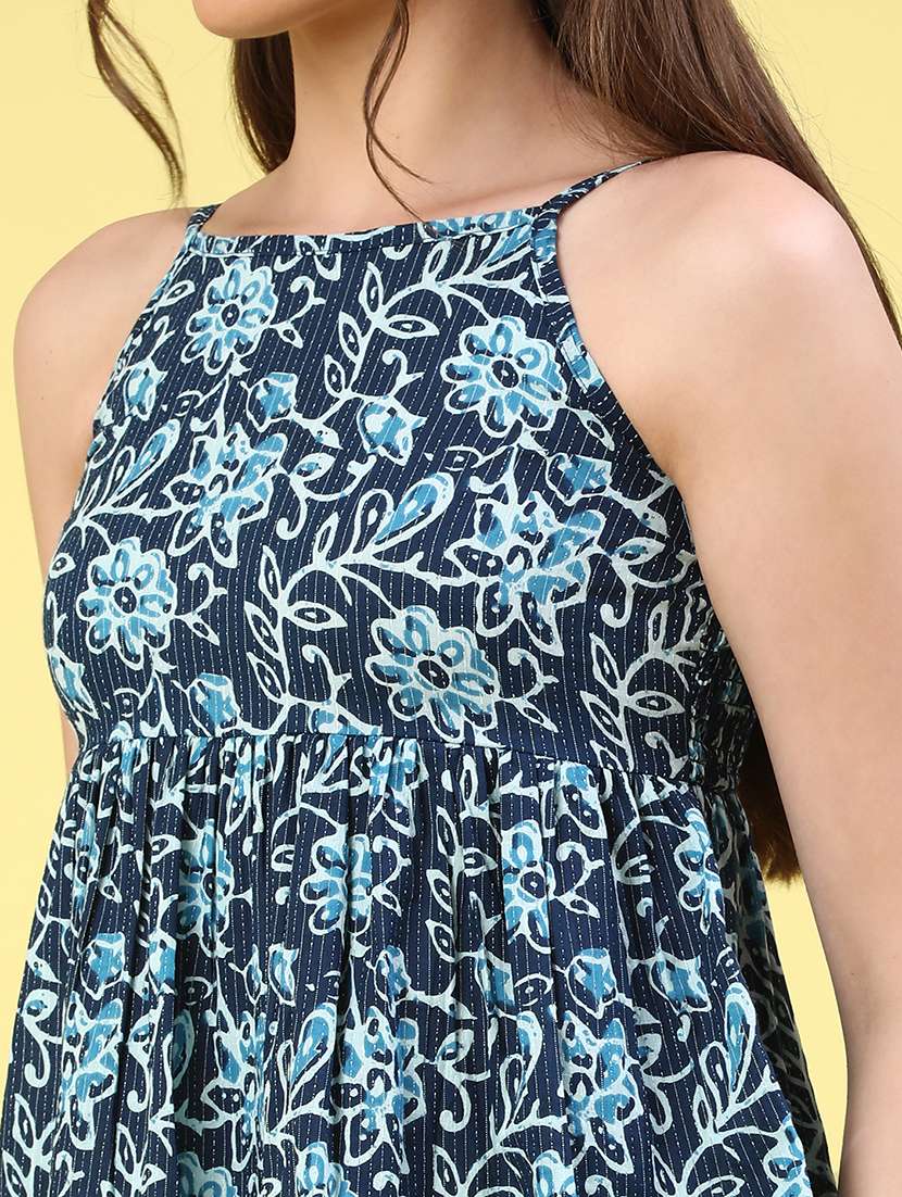 blue cotton peplum top - 22323615 -  Standard Image - 1