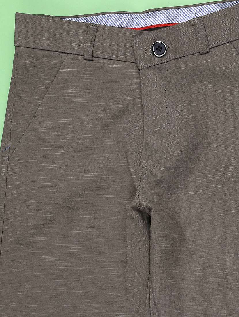 boys solid mid rise slim fit chinos - 22323653 -  Standard Image - 4