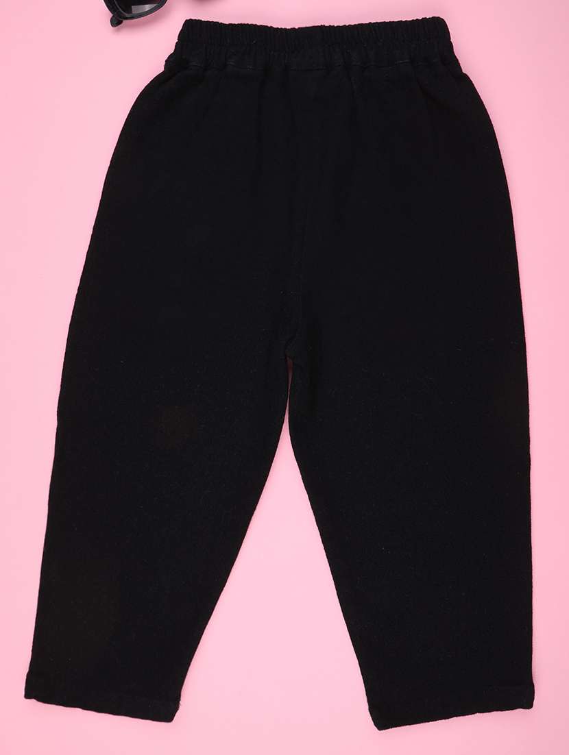 girls solid mid rise track pant - 22323664 -  Standard Image - 1