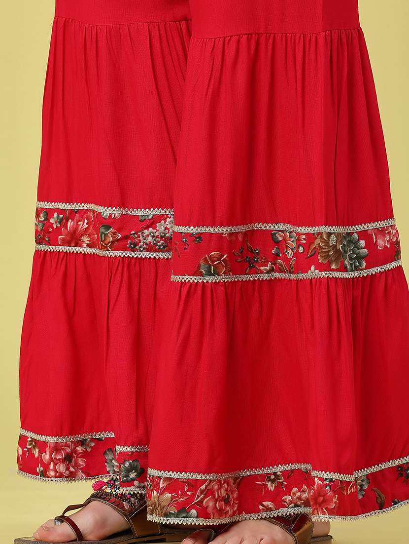 women printed three quarter sleeves kurta and sharaar set - 22323669 -  Standard Image - 4