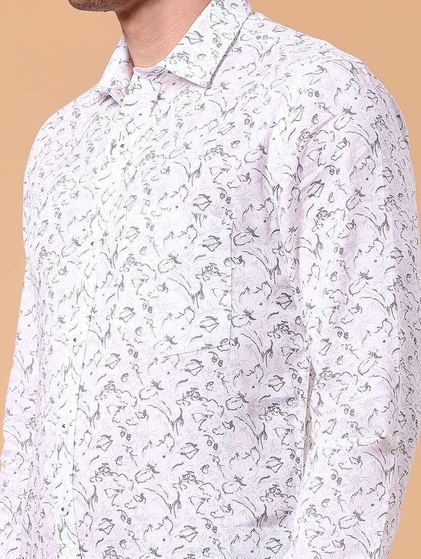 men printed long sleeve slim fit casual shirt - 22323829 -  Standard Image - 1