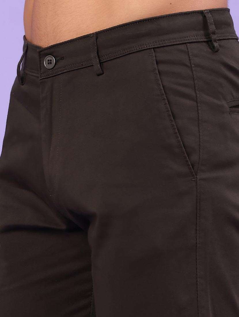 Men Olive Cotton Chinos Casual Trouser - 22323864 -  Standard Image - 1